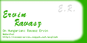 ervin ravasz business card